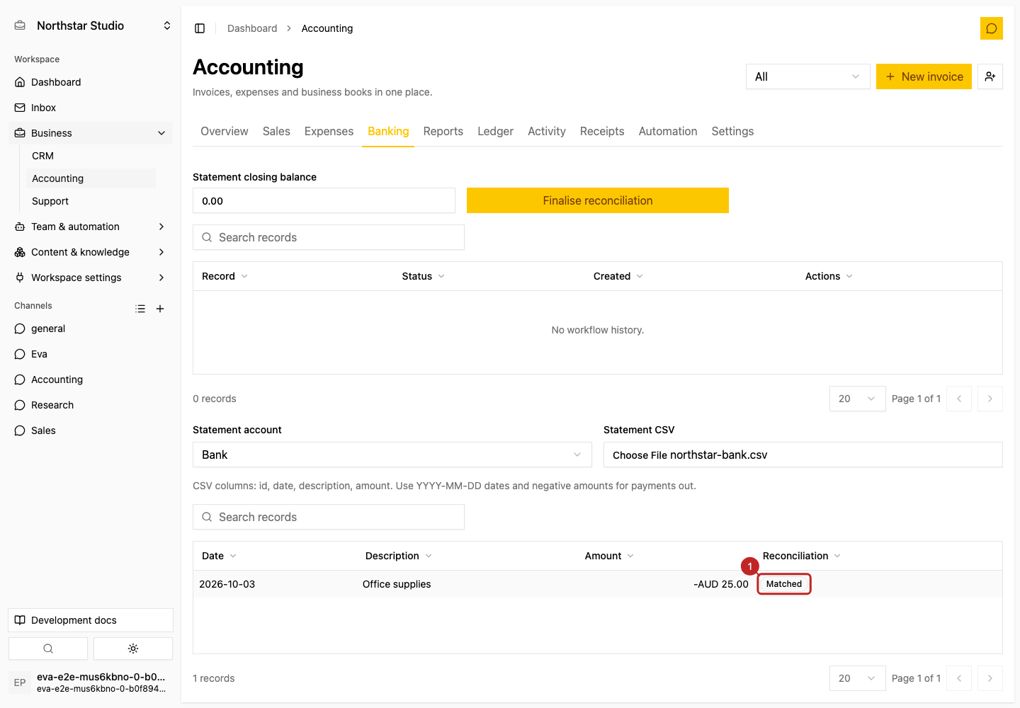 Result: Review and confirm a match