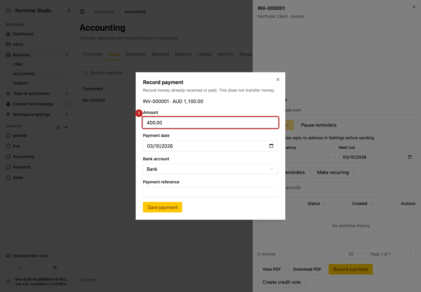 Result: Enter payment information
