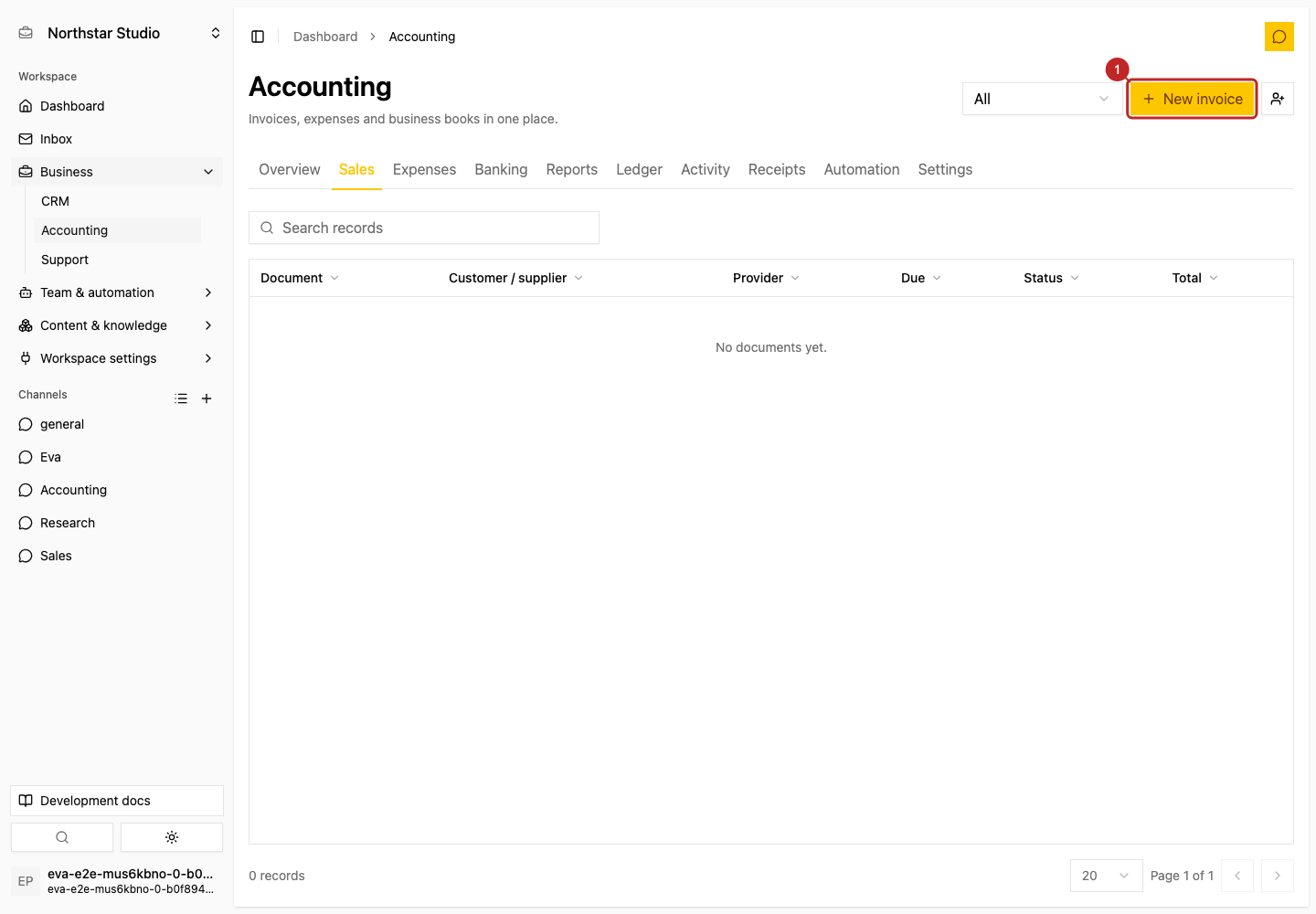 Action: Start a sales document
