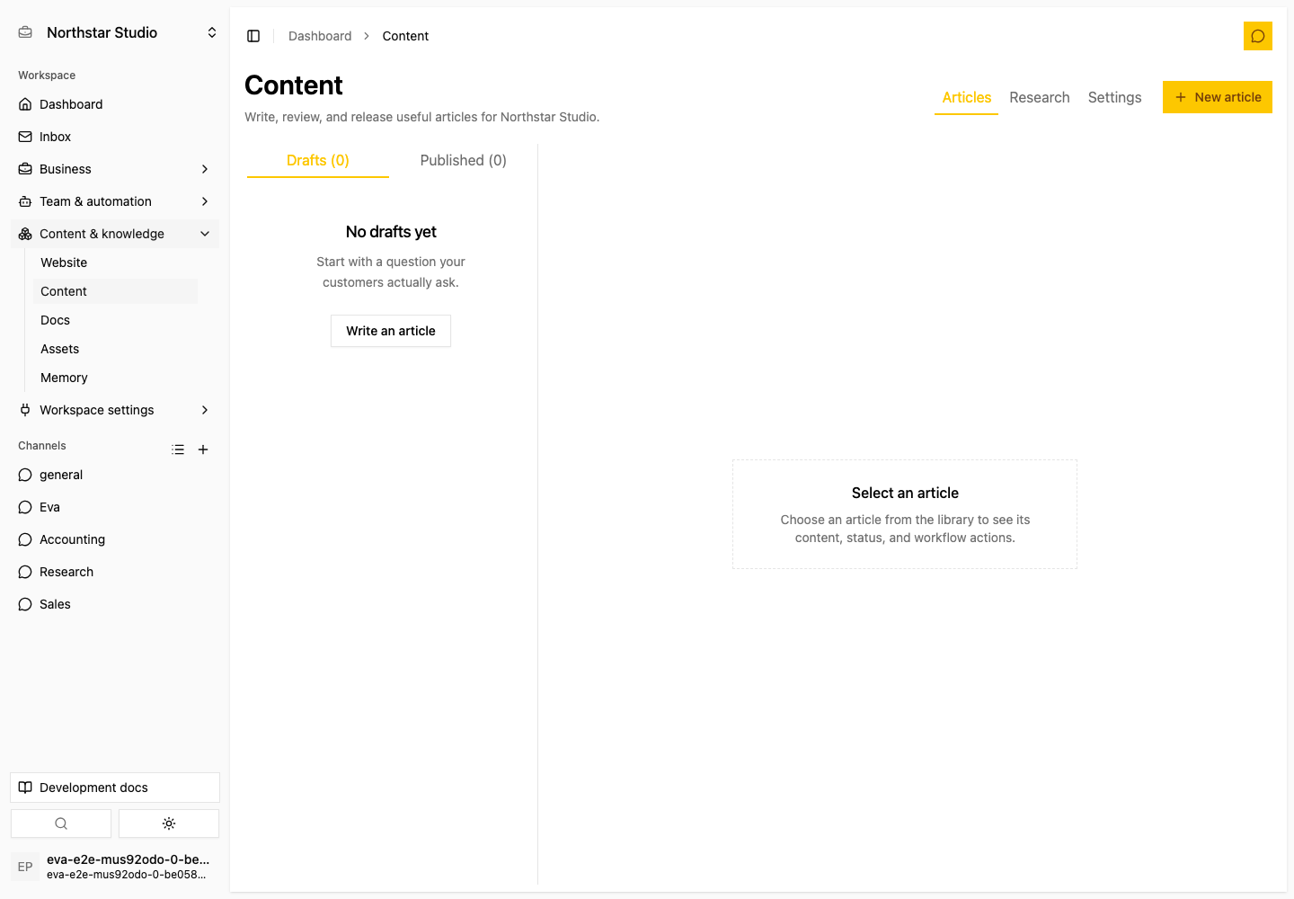 Result: Open research settings