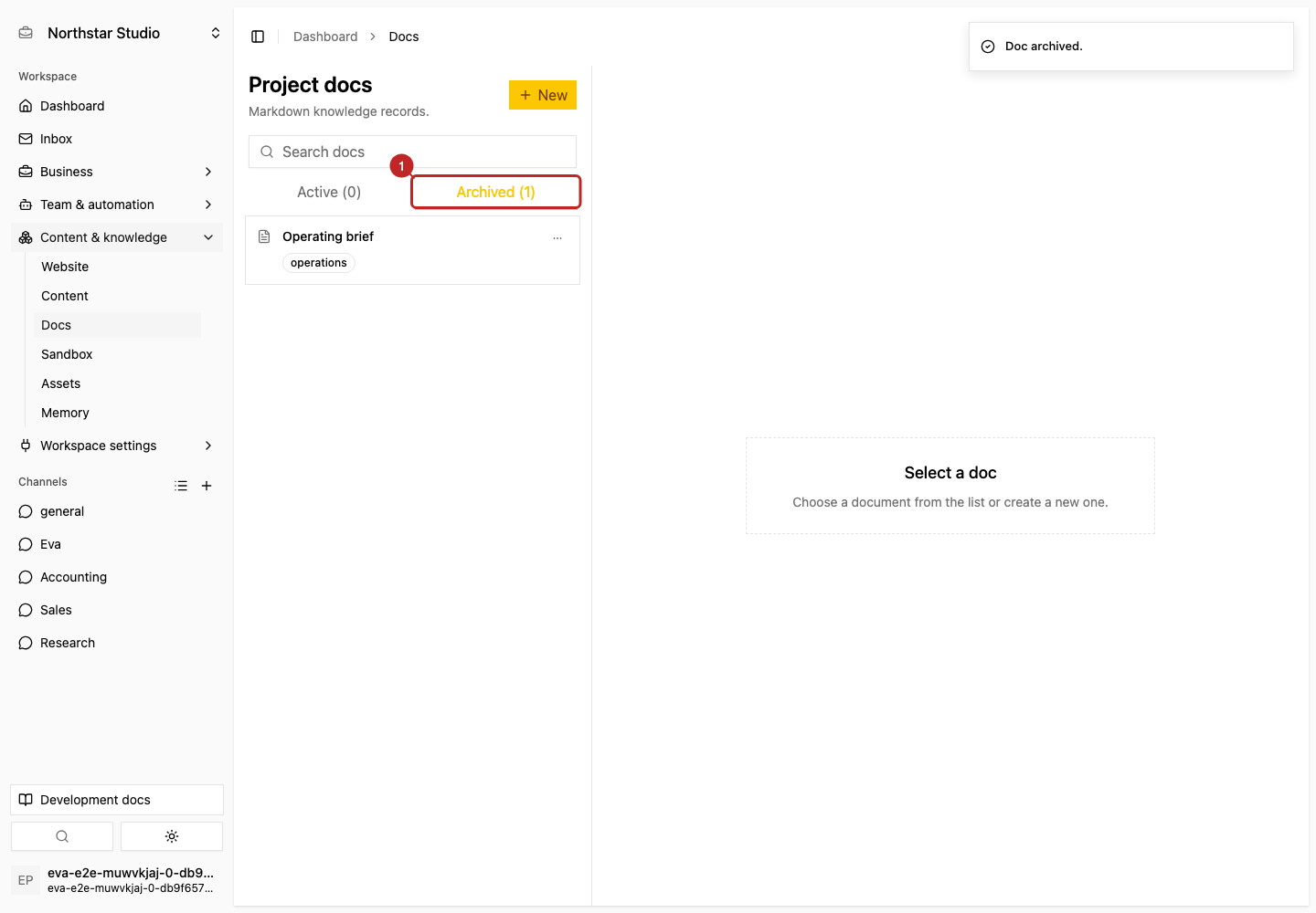Result: Archive a document