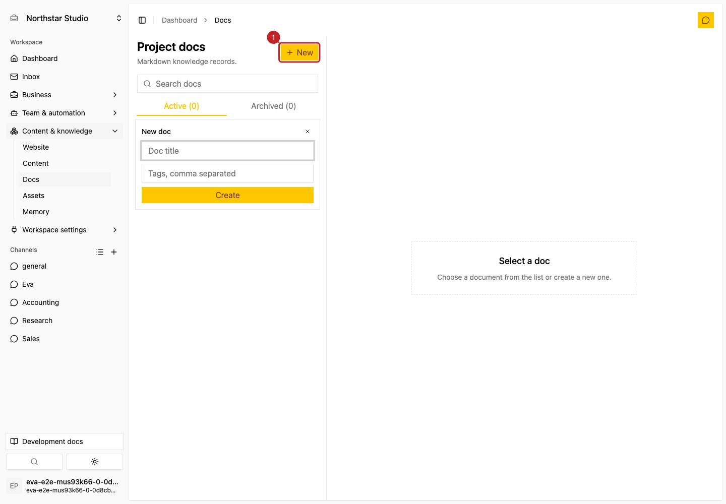 Action: Create a document
