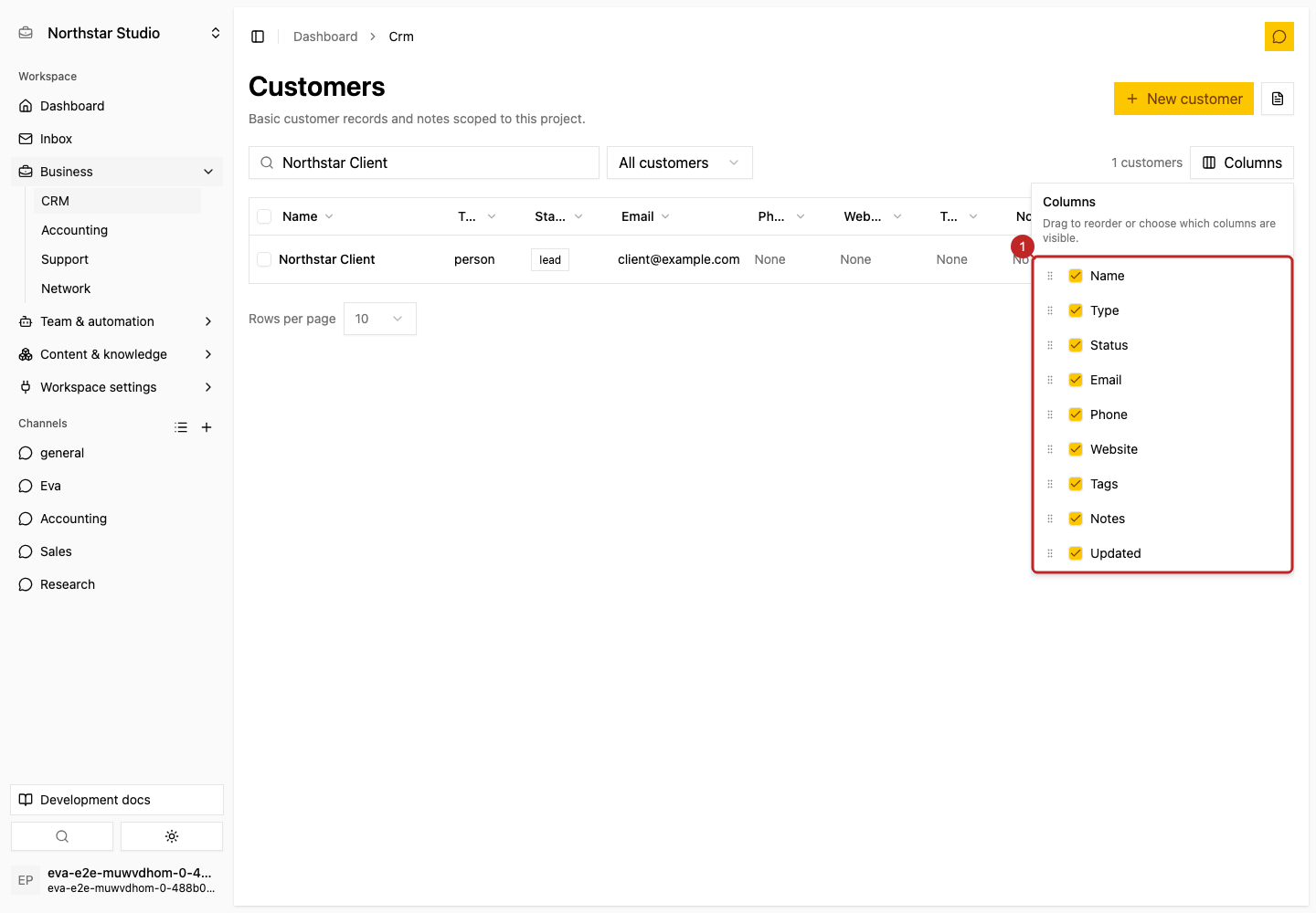 Result: Review available columns