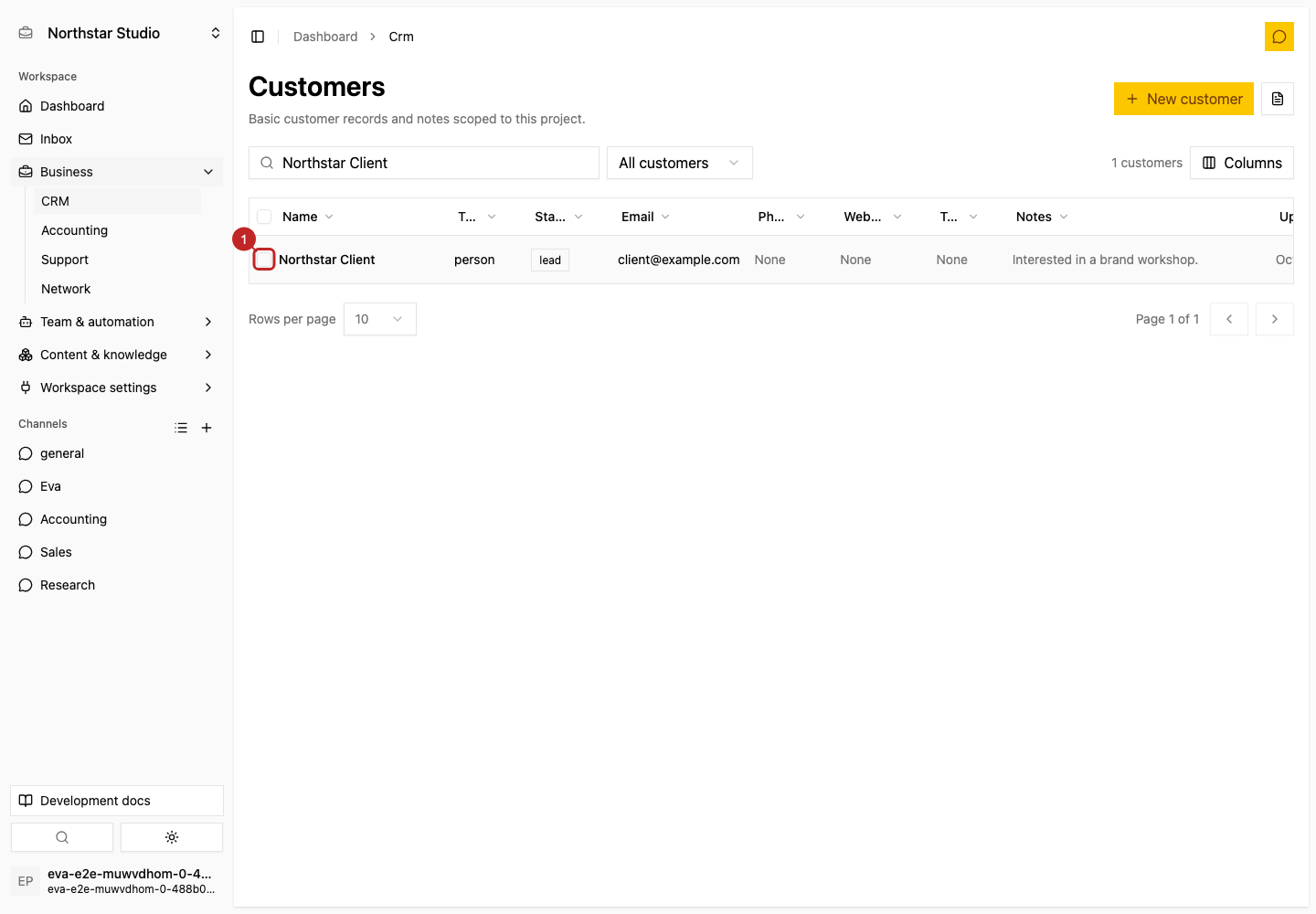 Action: Review selection and pagination