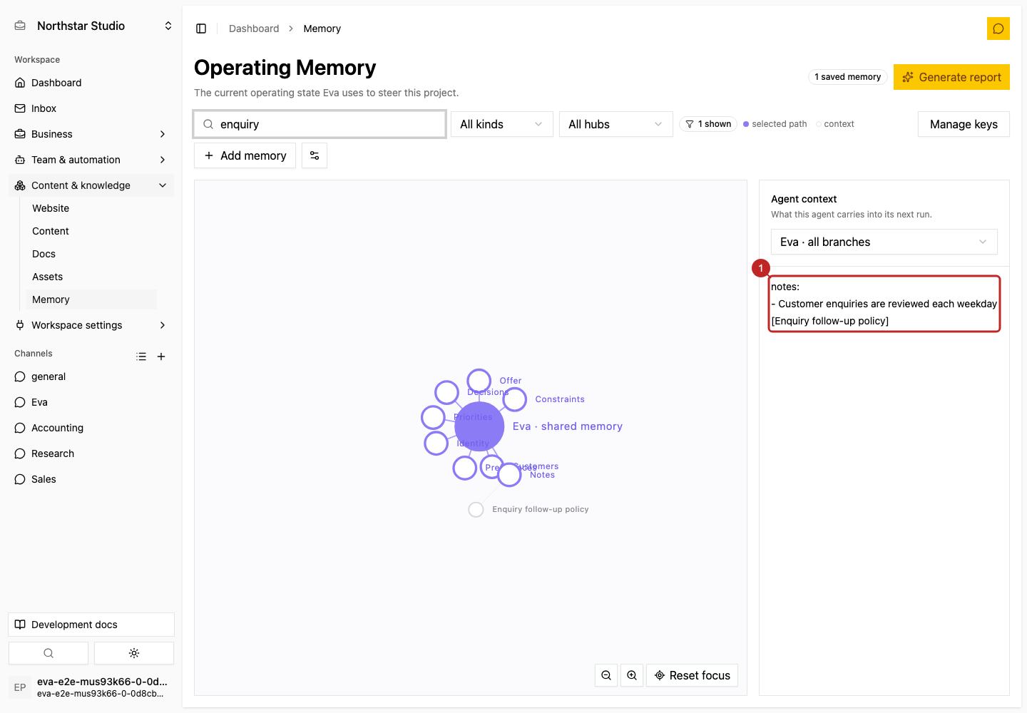 Result: Filter and preview context