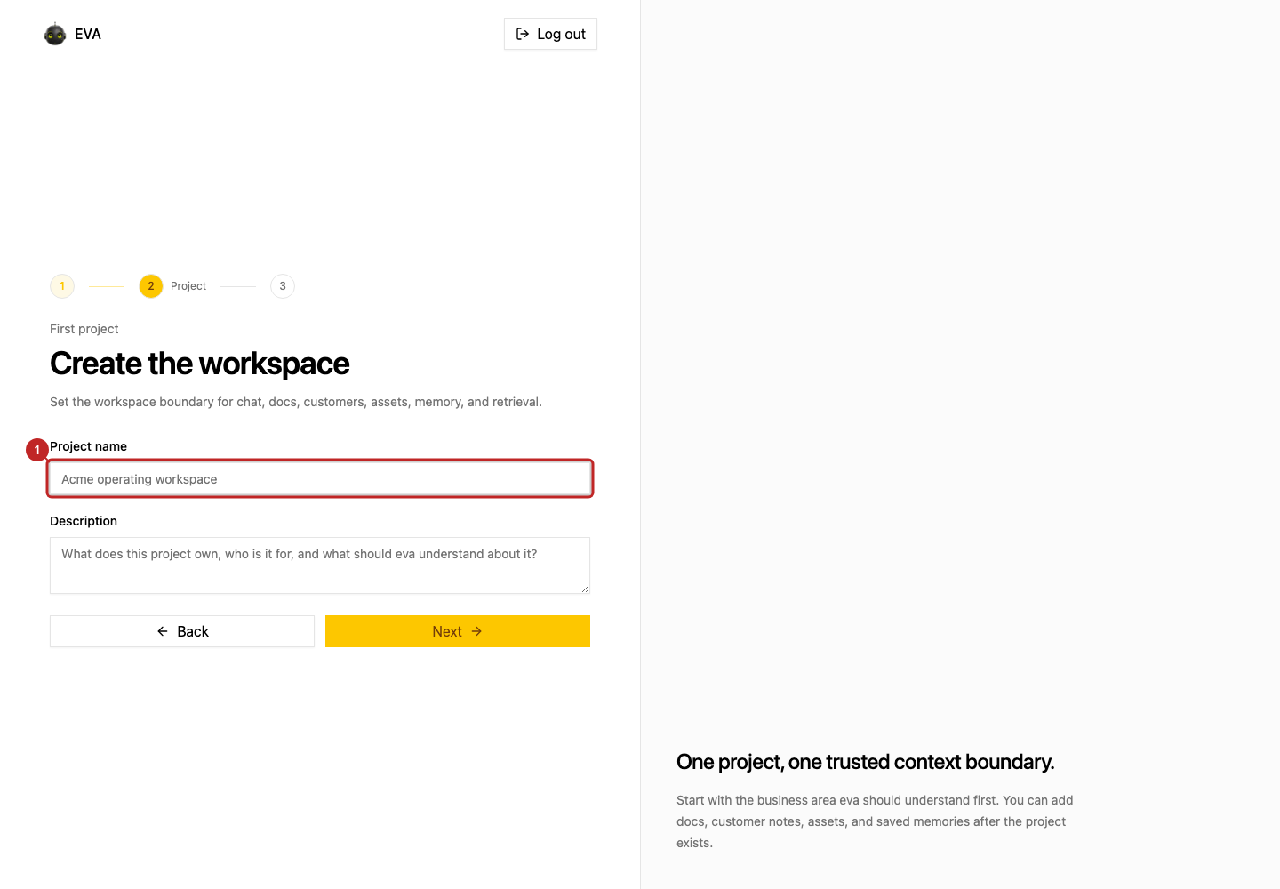 Result: Continue to the project step