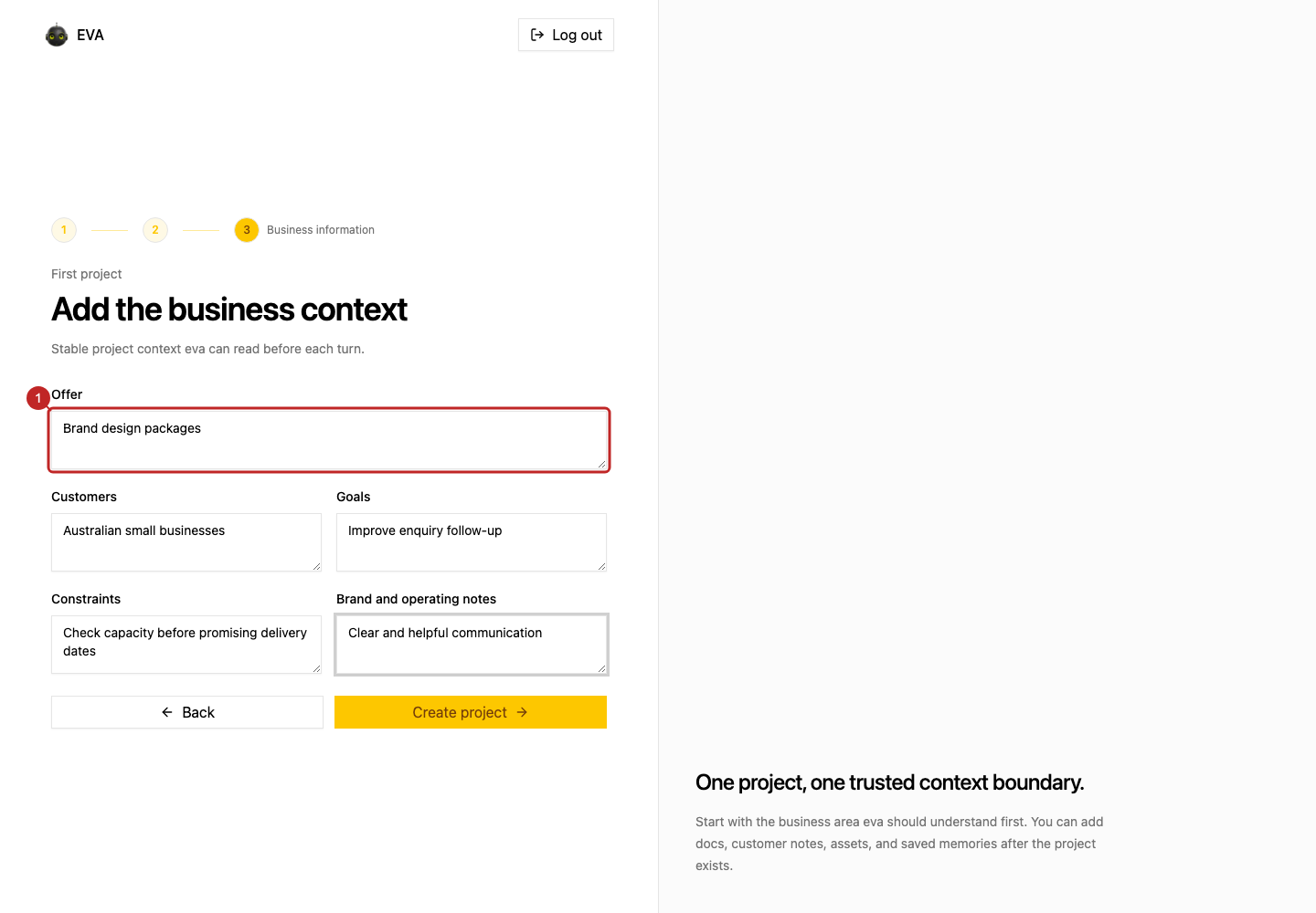Result: Explain the business