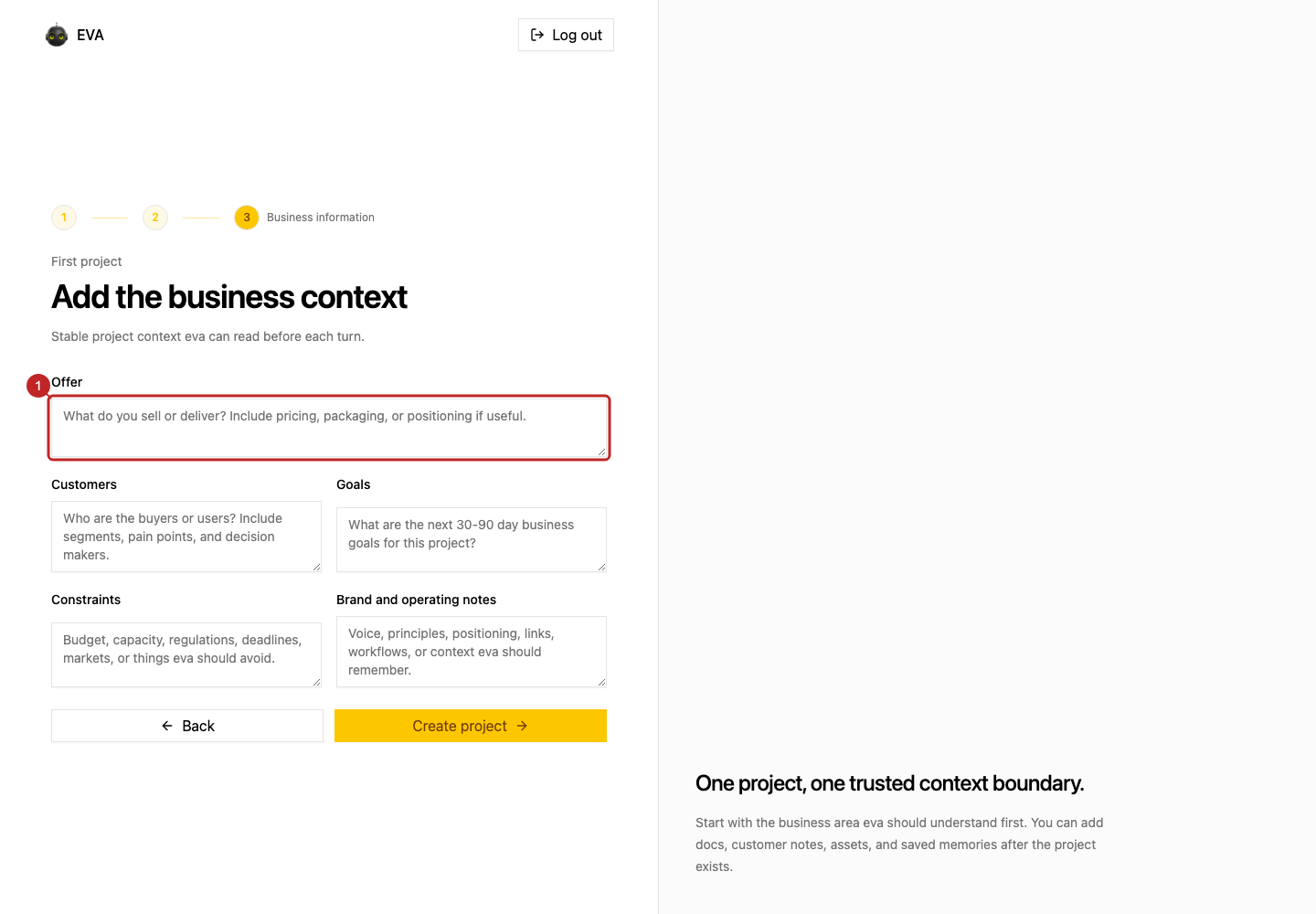 Action: Explain the business