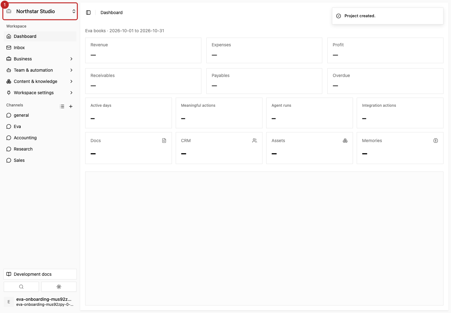 Result: Create the project