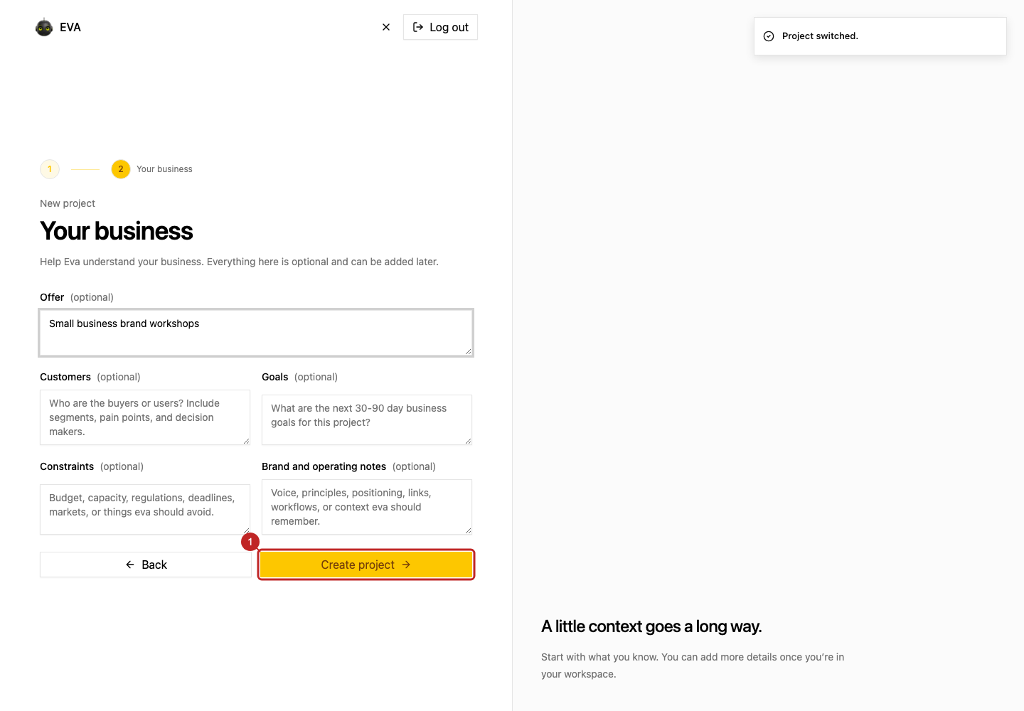 Action: Finish and confirm