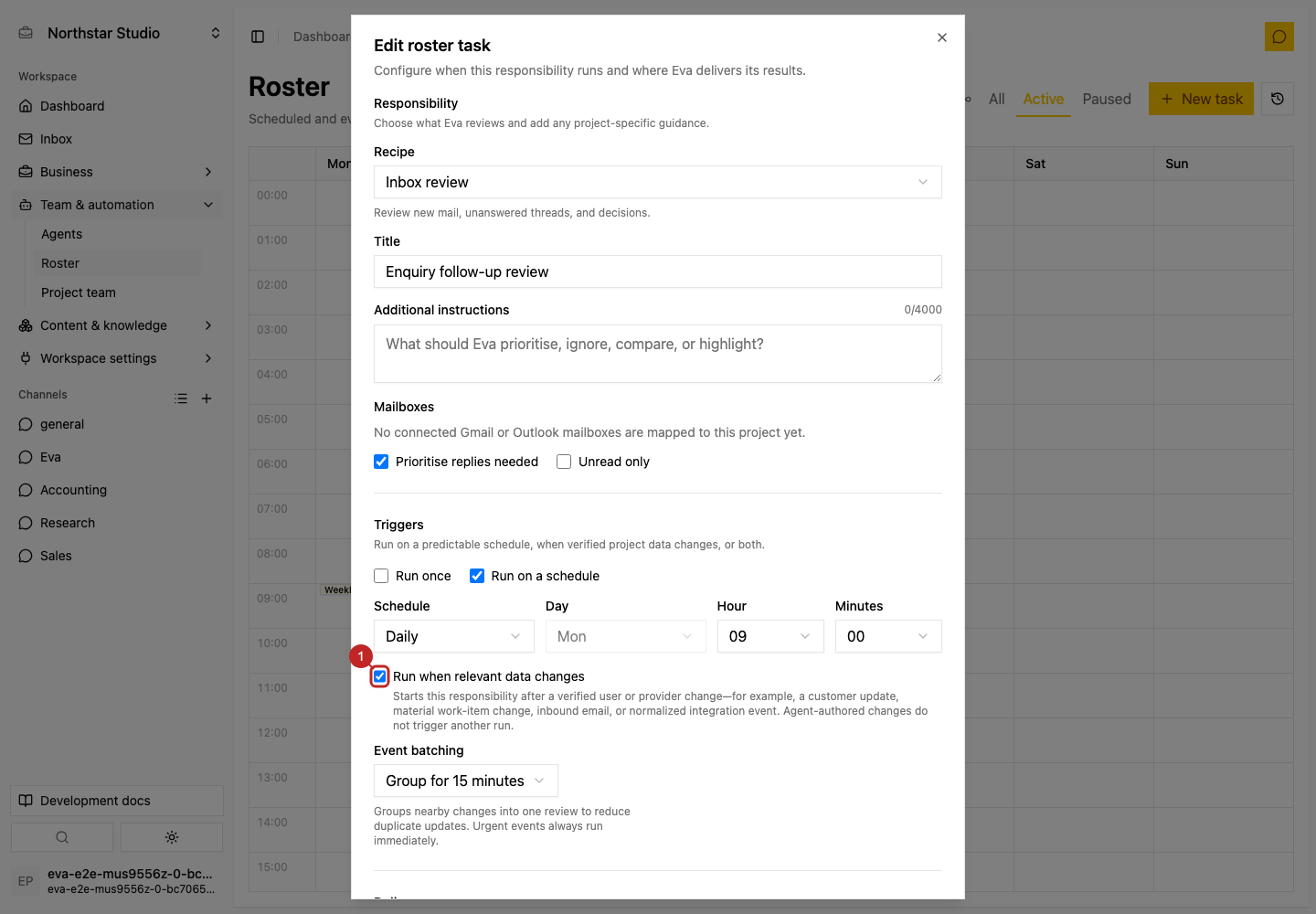 Result: Enable relevant data changes