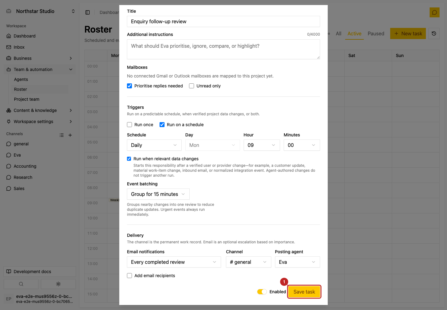 Action: Save and inspect history